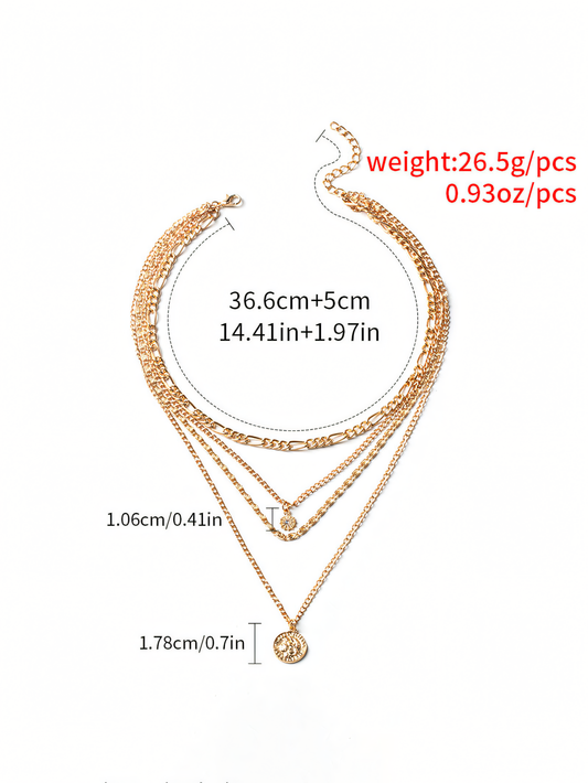 Punk Style Portrait Coin Pendant Necklace