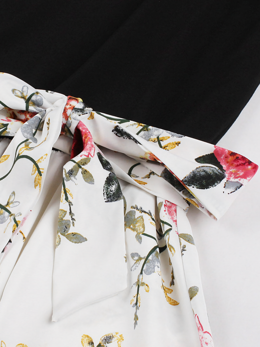 Red Floral Vintage Midi dress