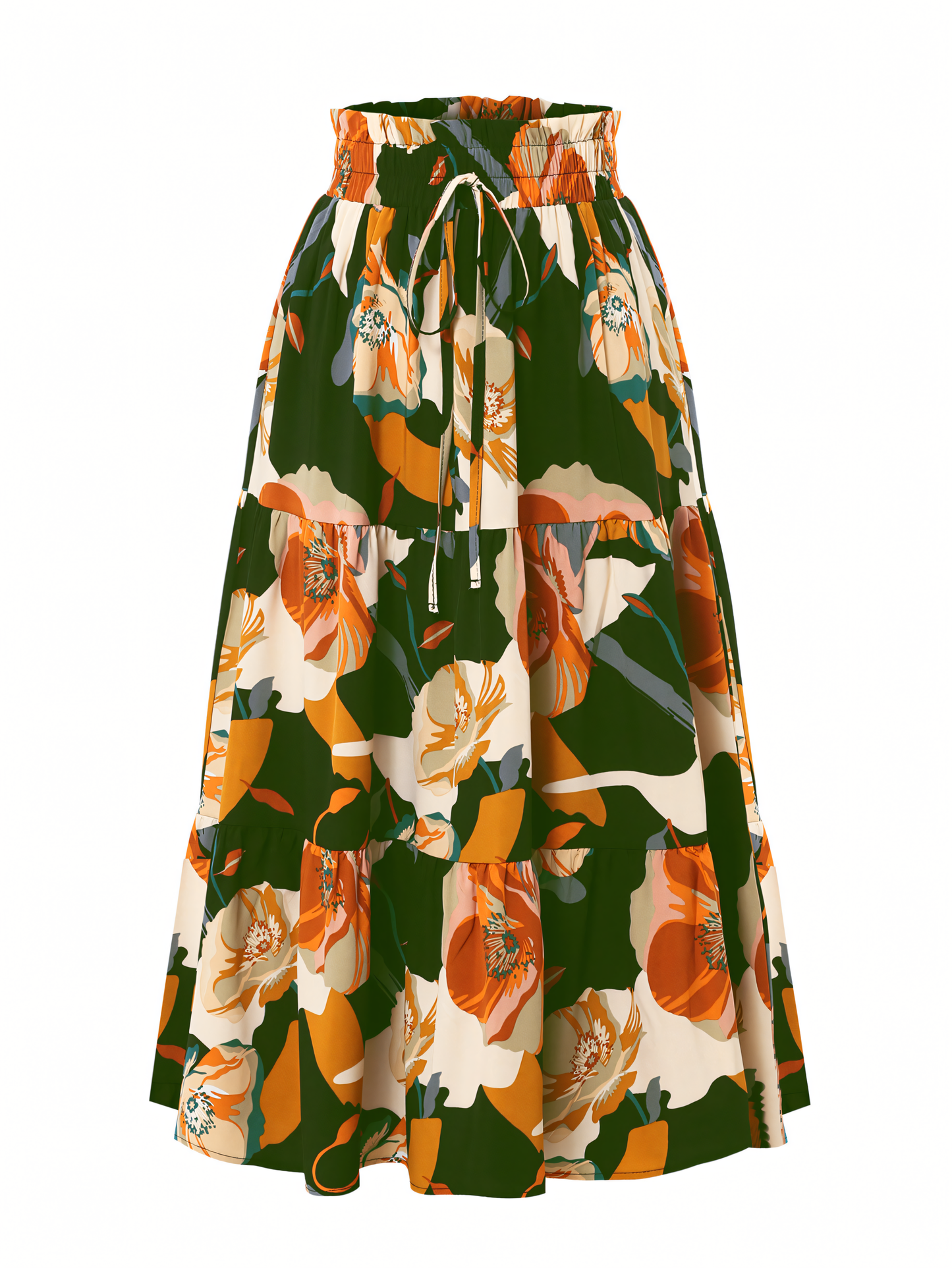 Floral Print Elasticated Waist Skirt