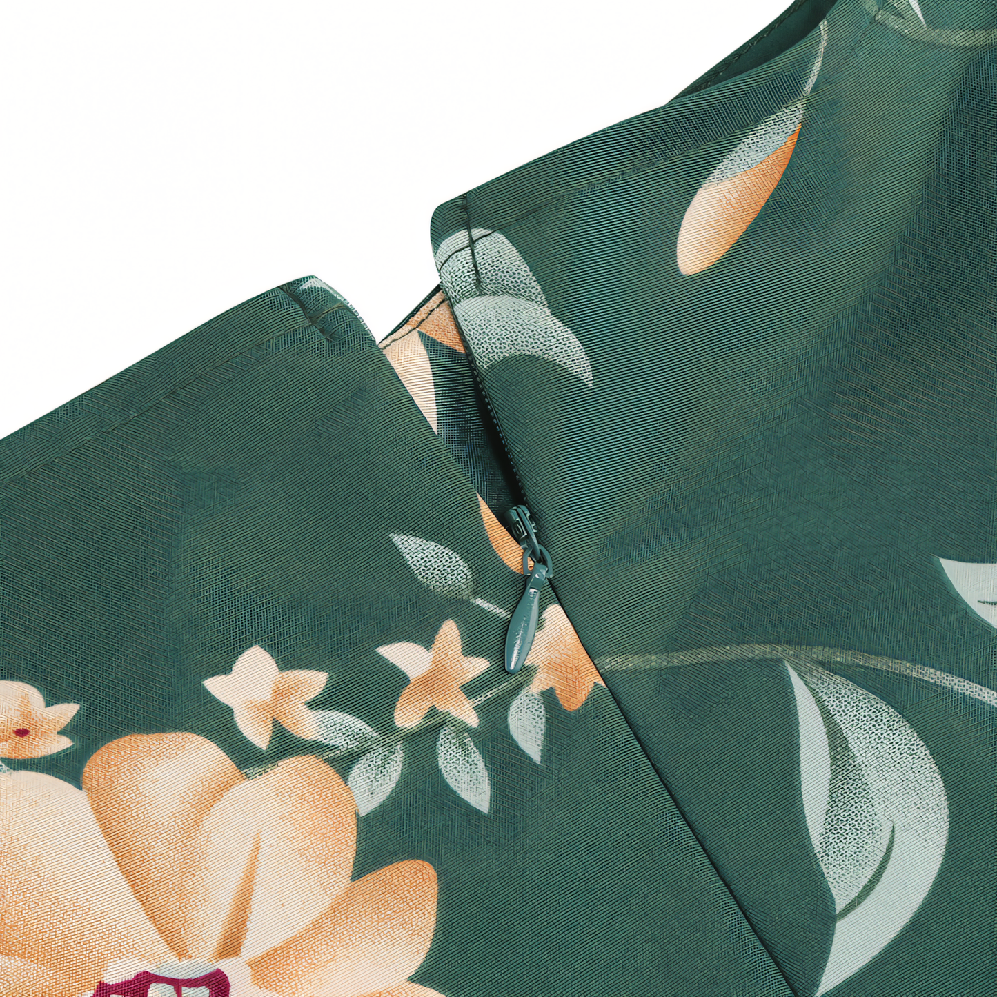 Green Floral Vintage Elegant Midi Dress