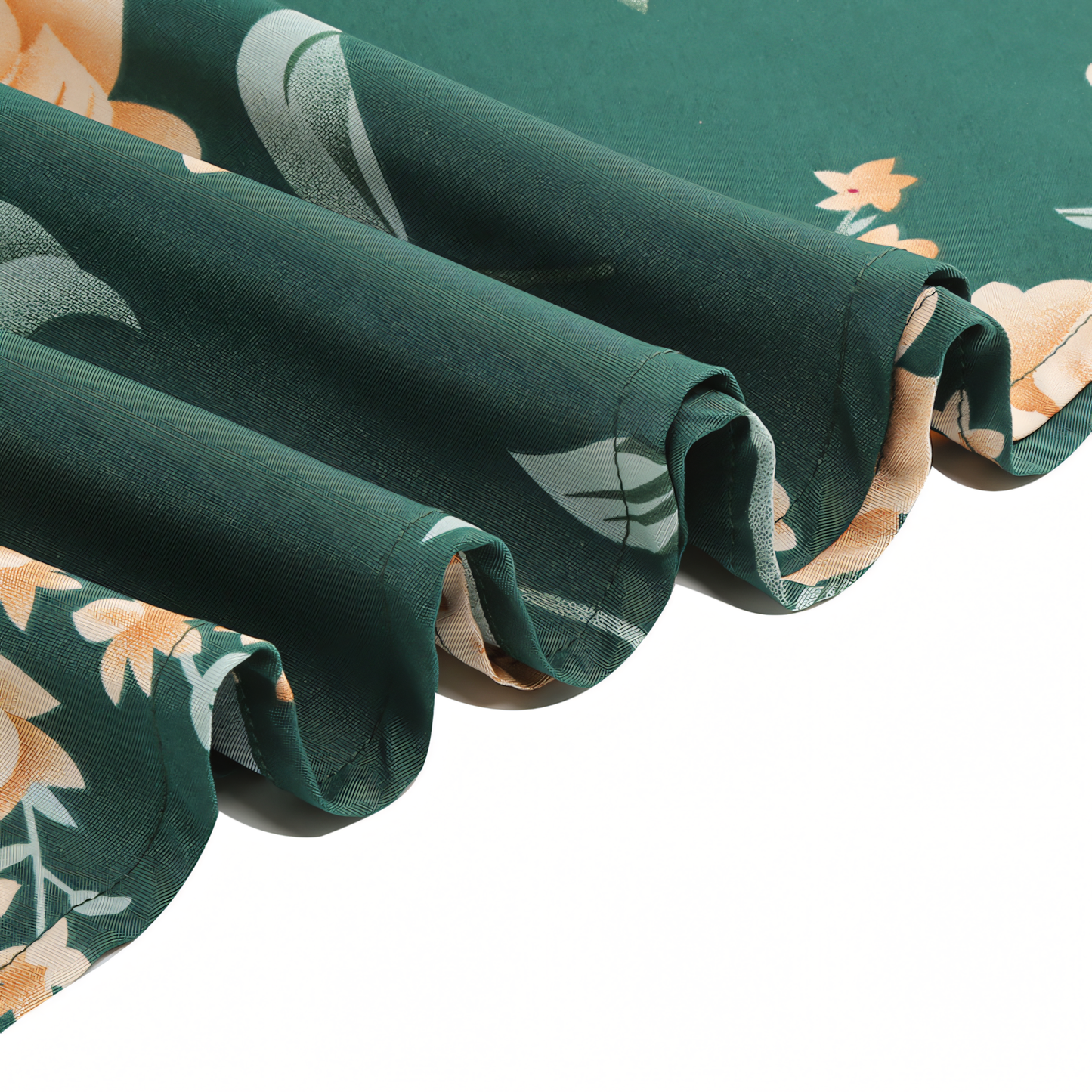 Green Floral Vintage Elegant Midi Dress