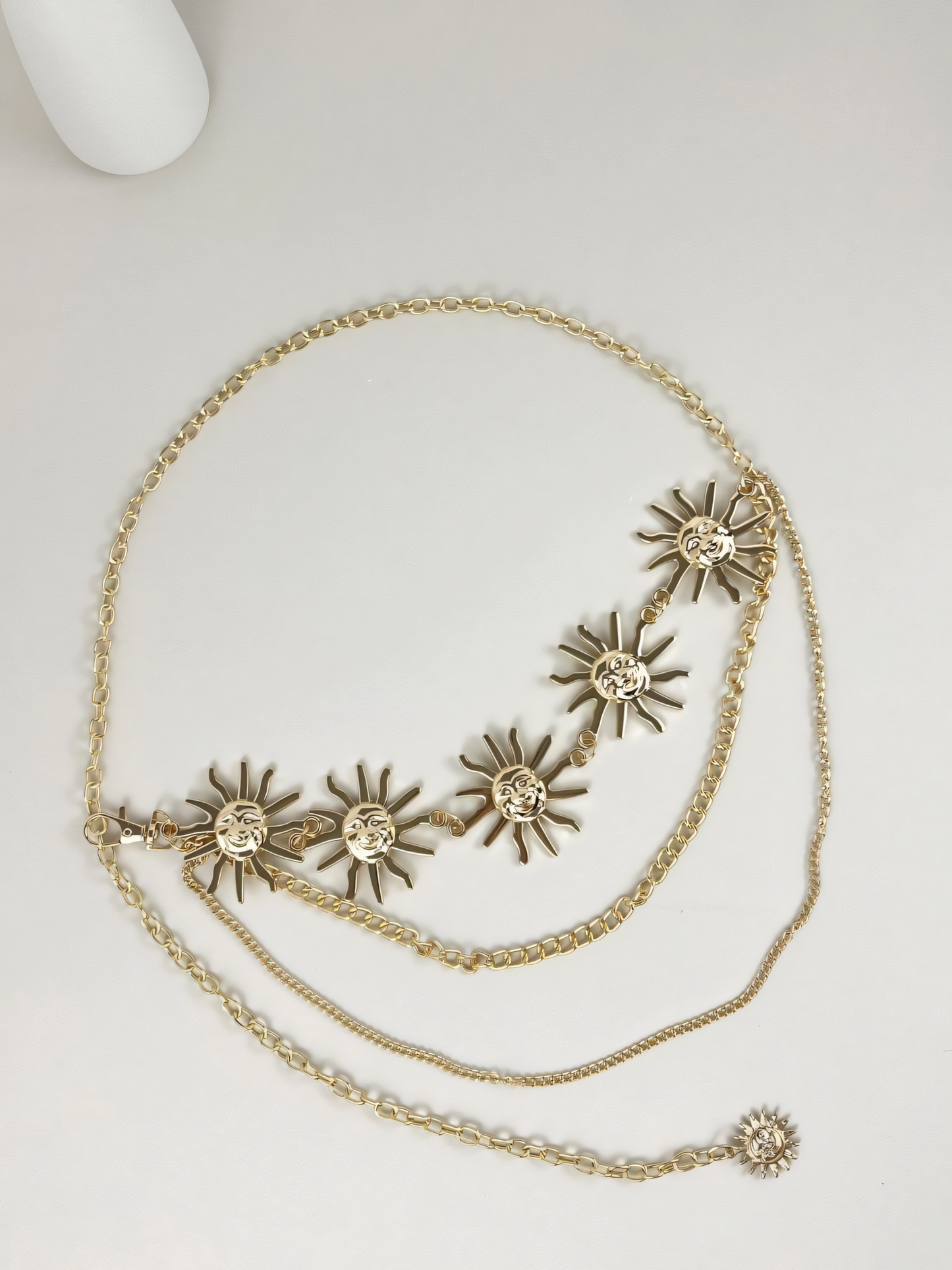 Vintage Sunflower Multi-Layered Chain Belt