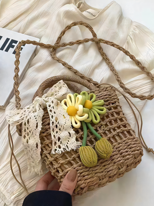 Flower Straw Bag