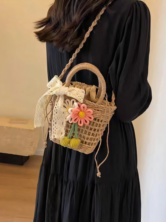 Flower Straw Bag