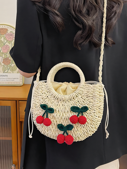 Cherry Beach Woven Tote Bag