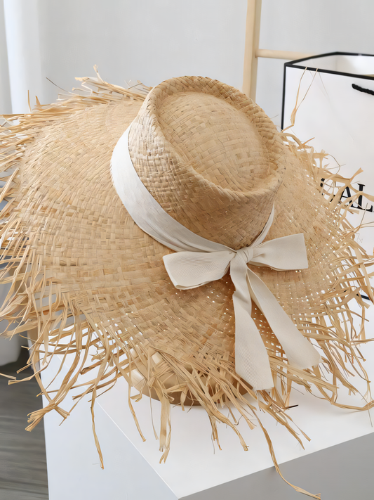 Yuanbao Top Bow Raffia Straw Hat Beach Hat