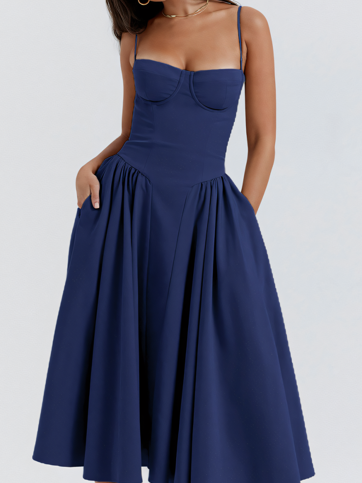 Solid Vintage-inspired Slip Maxi Dress
