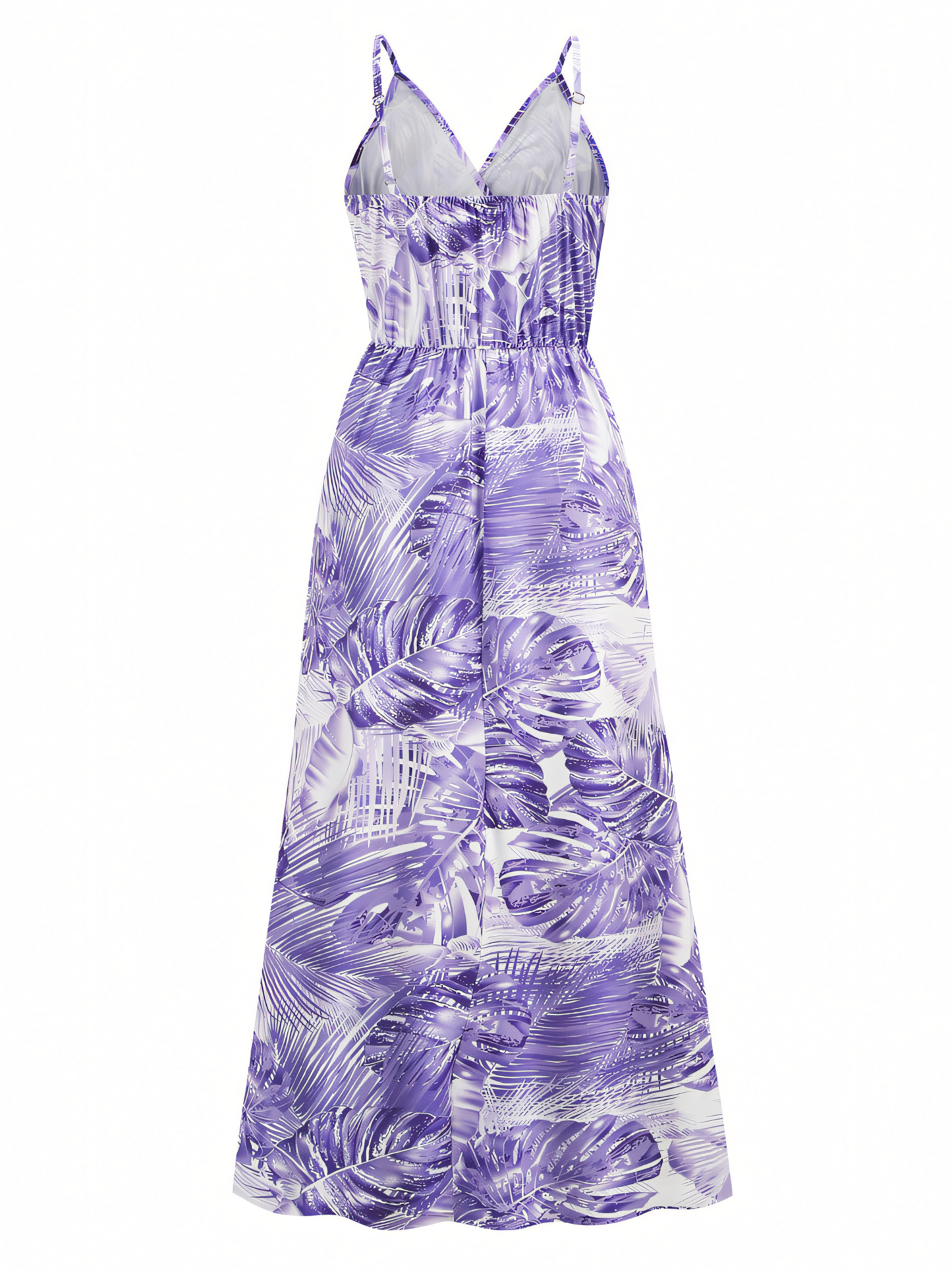 Purple Printed Bohemia V-Neck Halter Maxi Dress