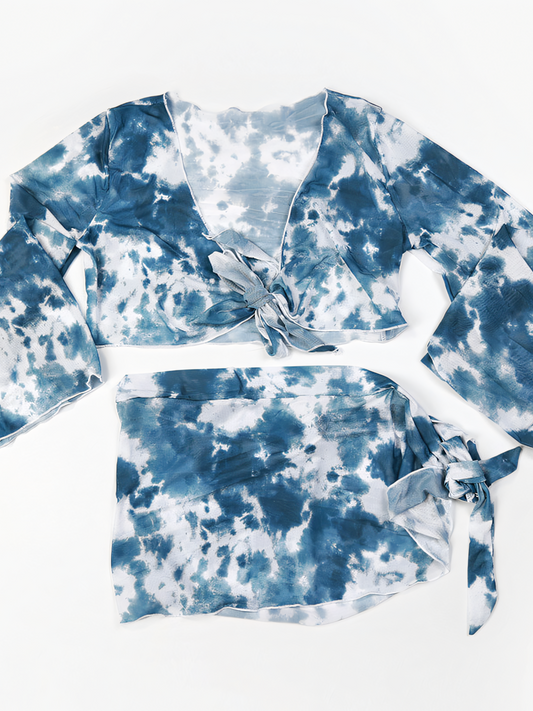 Tie-dye Split Bikini Four-piece Set