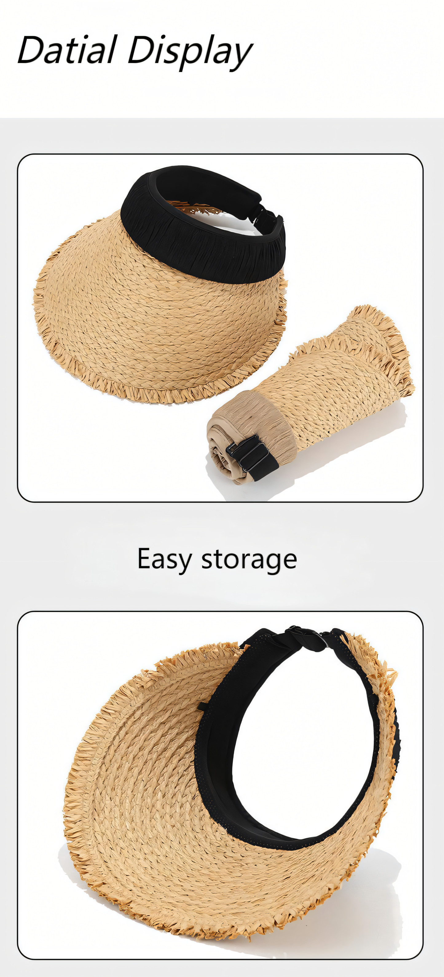 Large Brimmed Topless Straw Sun Hat