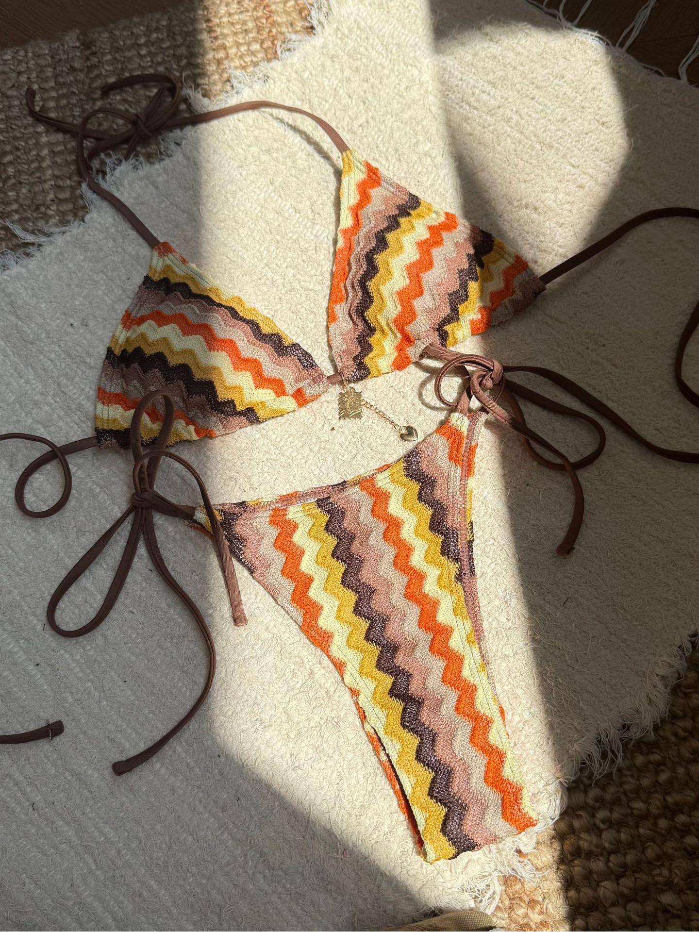 Striped Gradient Summer Beach Bikini