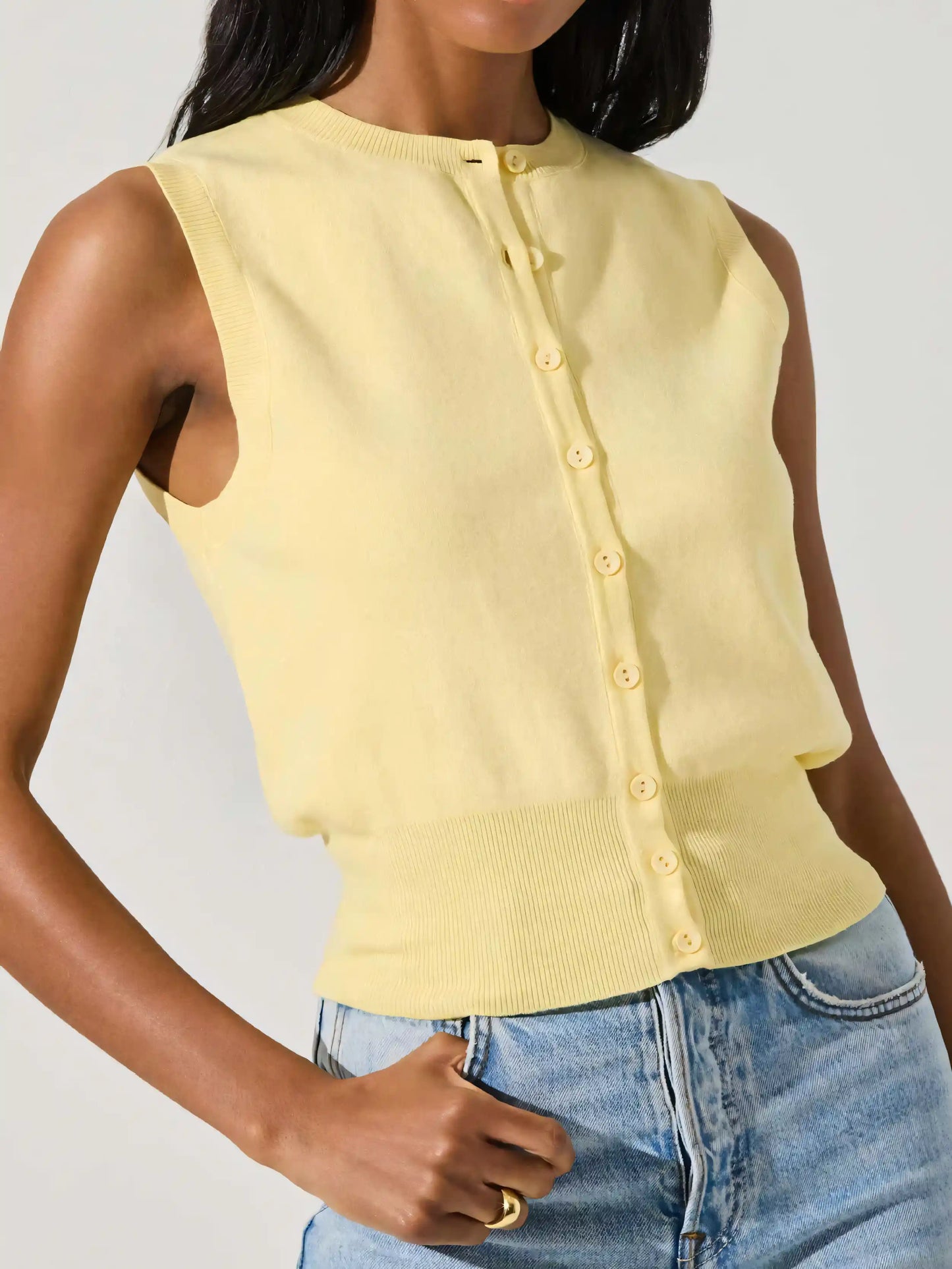 Solid Color Knit Out Tank Top