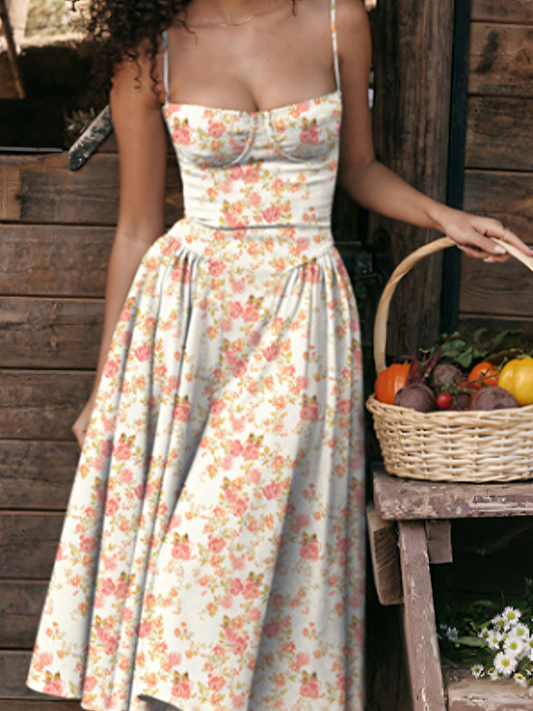 Floral Vintage-inspired Slip Maxi Dress