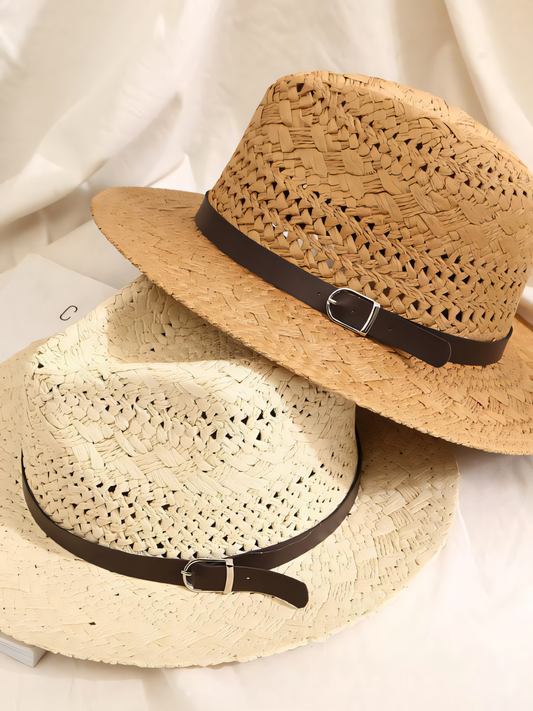 Straw Large Cowboy Retractable Beach Hat