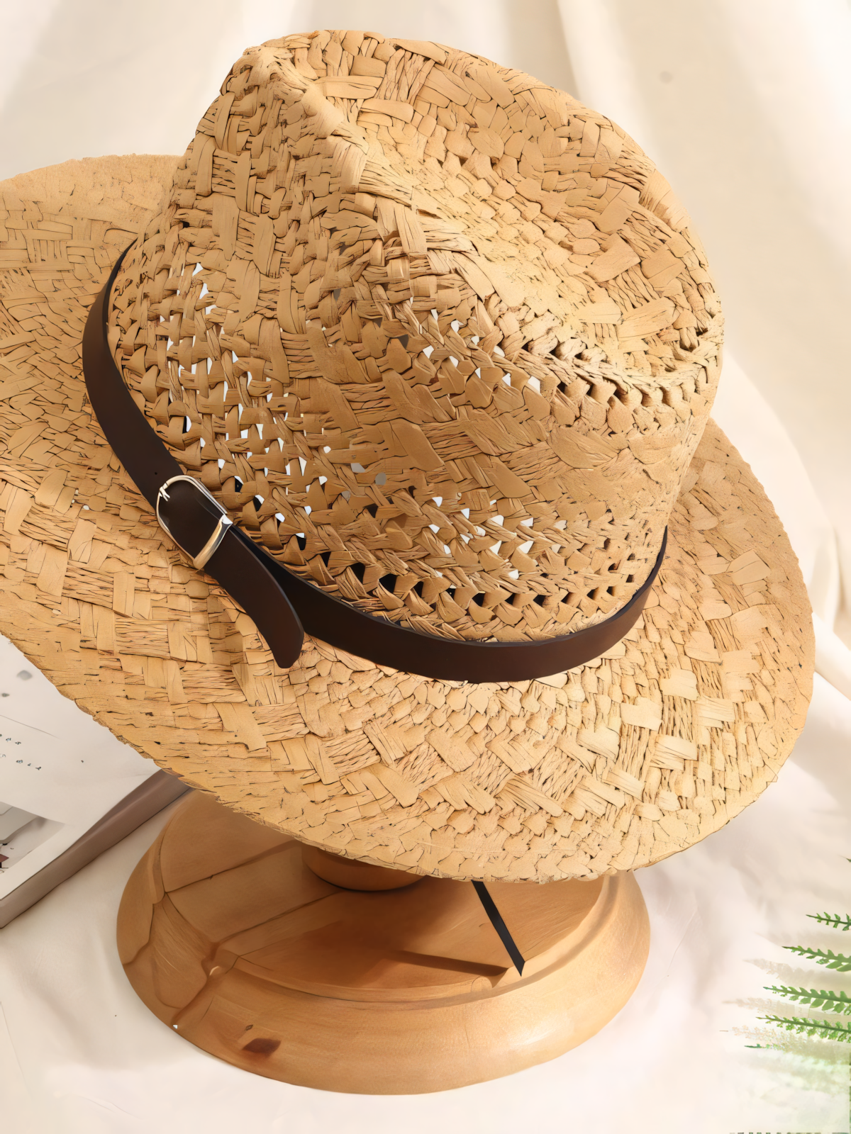 Straw Large Cowboy Retractable Beach Hat