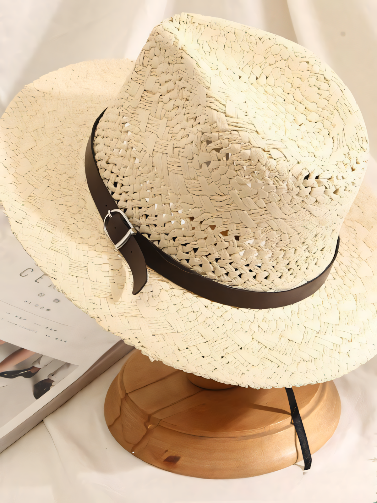Straw Large Cowboy Retractable Beach Hat