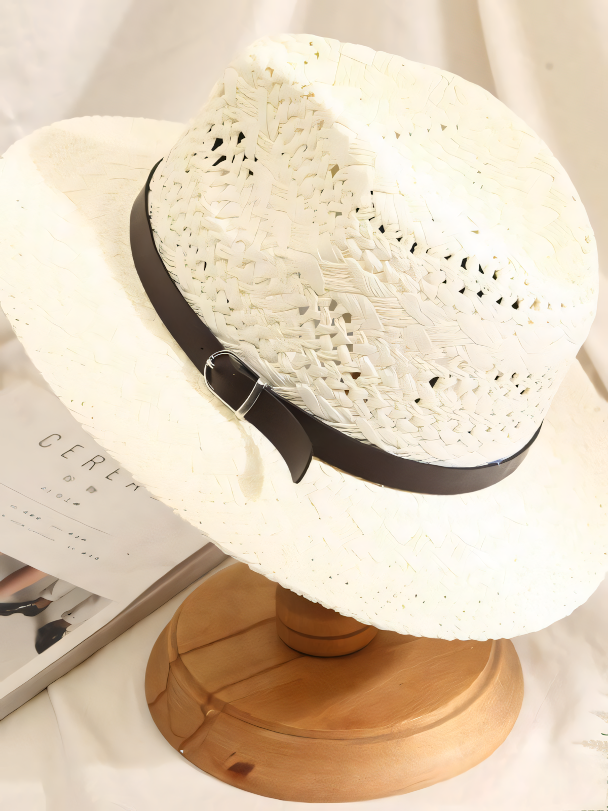 Straw Large Cowboy Retractable Beach Hat
