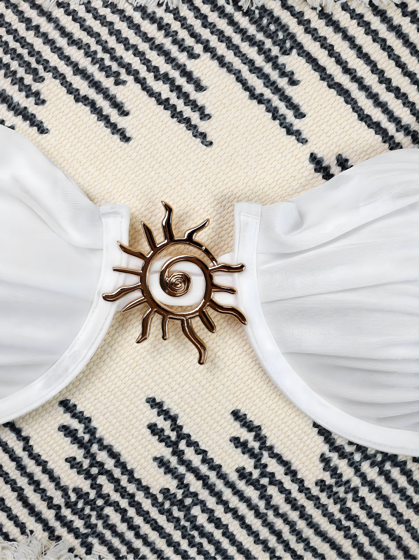 Sexy Solid Color Pleats Split Bikini