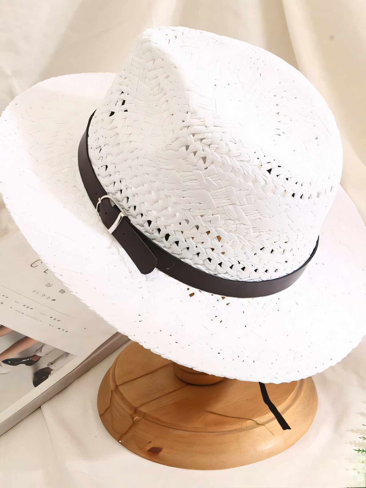 Straw Large Cowboy Retractable Beach Hat