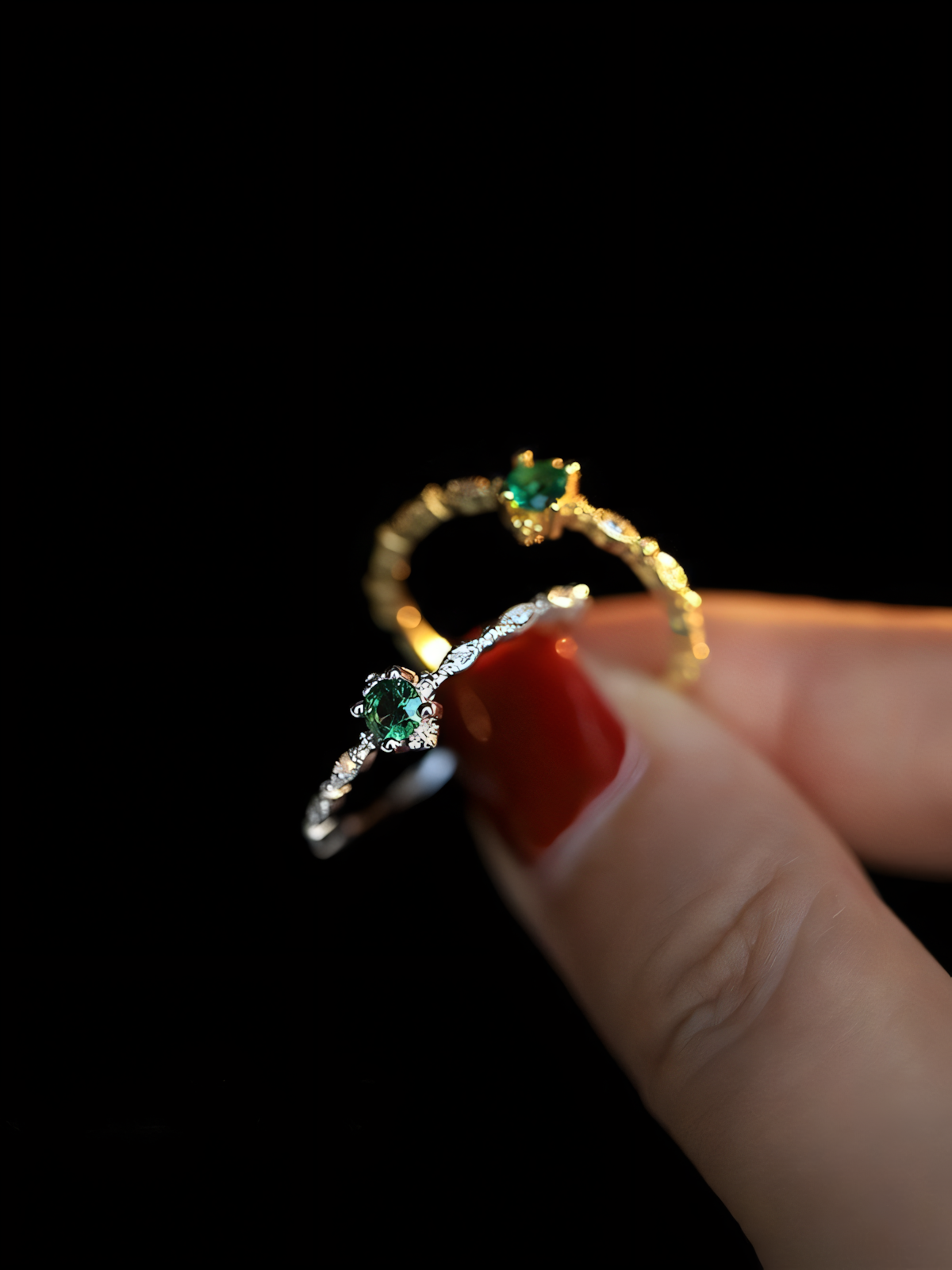 Sparkling Diamonds Open End Adjustable Ring