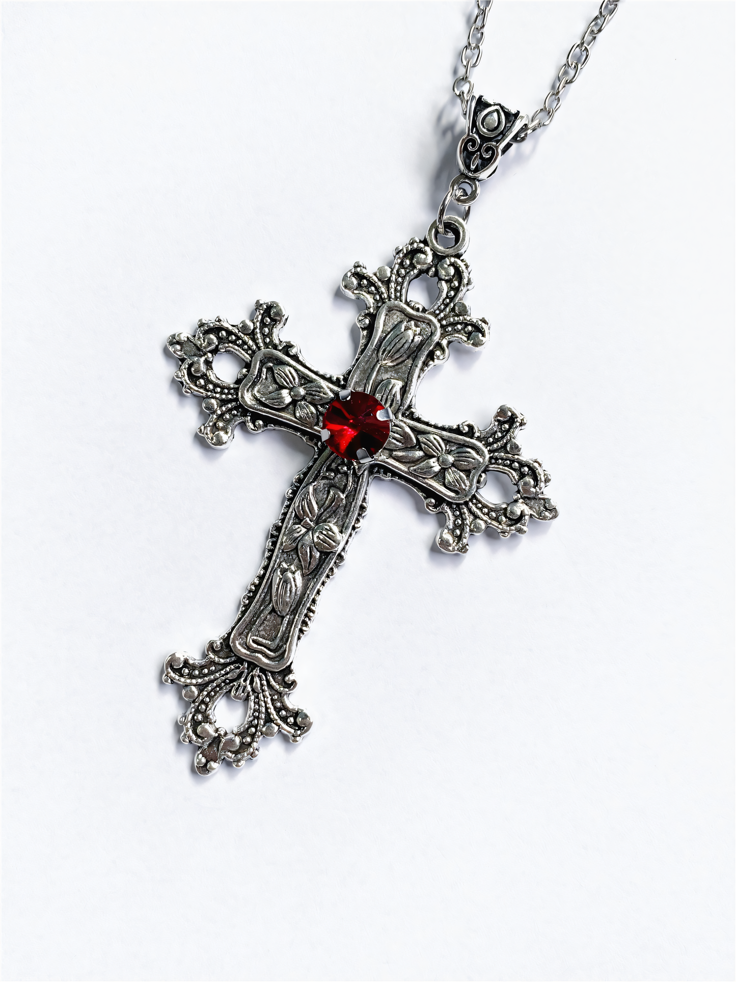 Gothic Cross Diamond Necklace