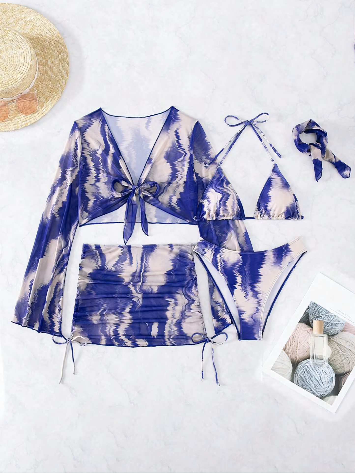 Tie-dye Sexy Bikini Five-piece Set
