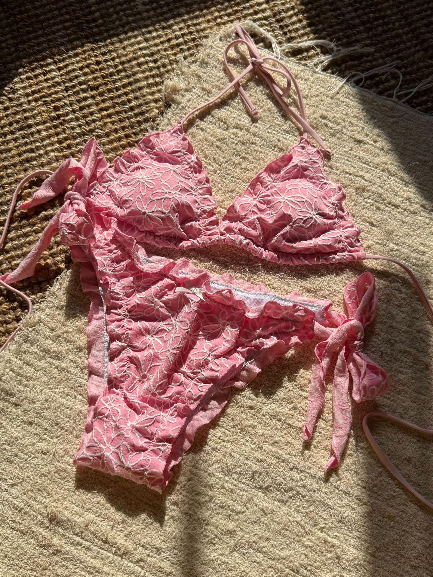 Embroidered Floral Bikini