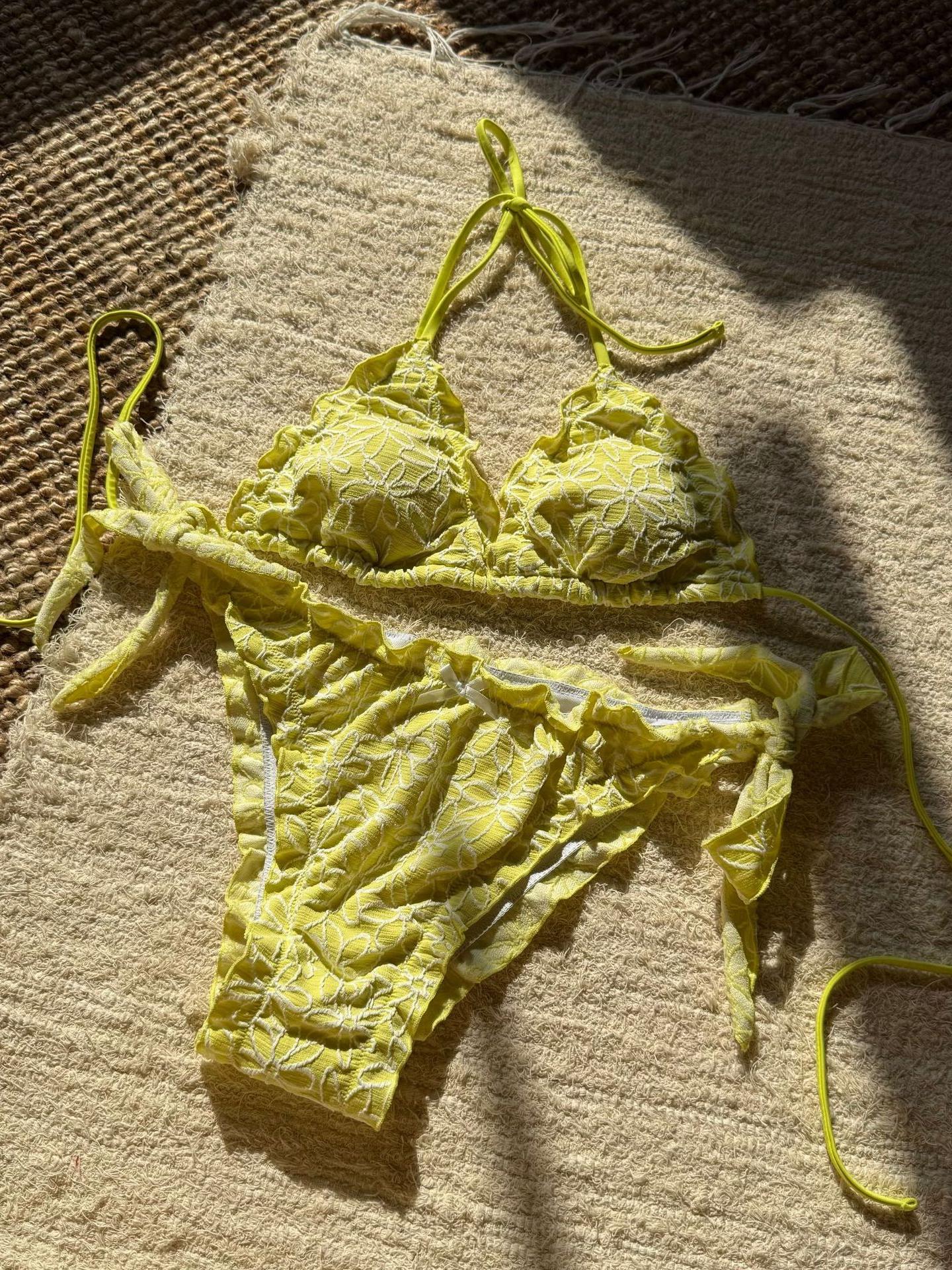 Embroidered Floral Bikini