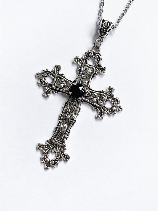 Gothic Cross Diamond Necklace