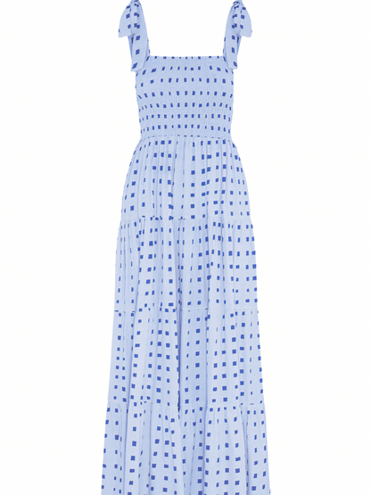 Polka Dot Print Halter Maxi Dress