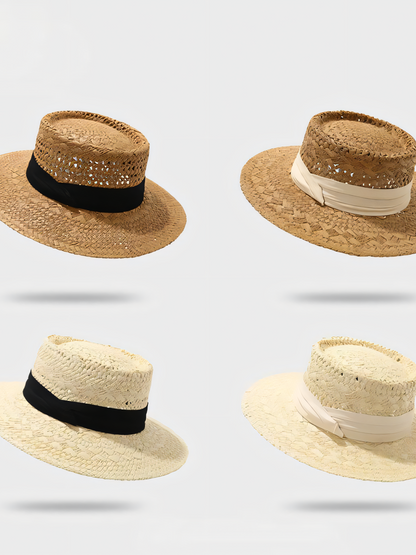 Straw Hat French Flat Top Sun Hat