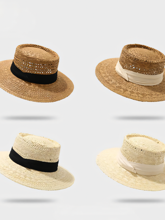 Straw Hat French Flat Top Sun Hat