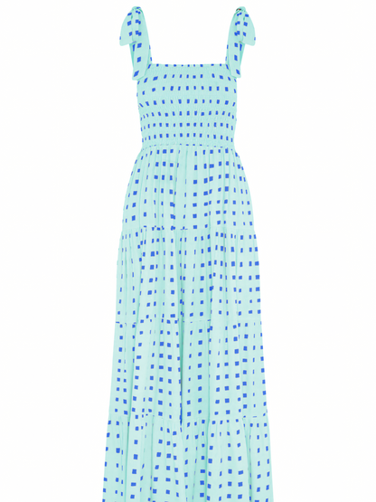 Polka Dot Print Halter Maxi Dress