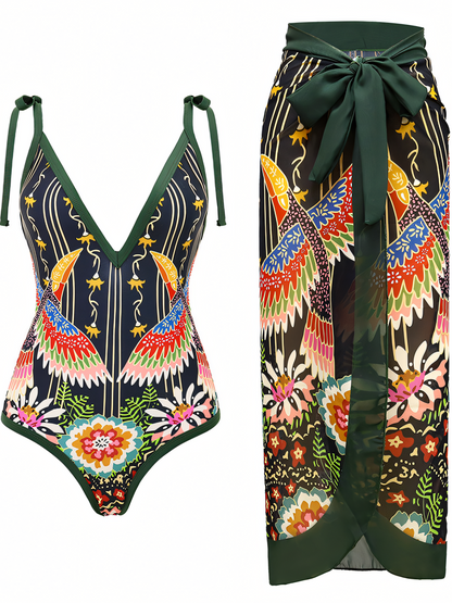 Vintage Print One-piece Swimsuit