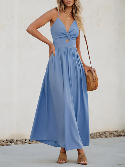 Macron-colored Slip Maxi Dress