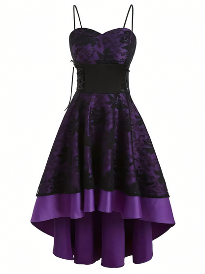 Vintage Halter Sheath Fishtail Lace Tie Midi Dress