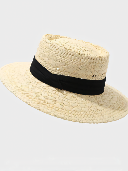 Straw Hat French Flat Top Sun Hat