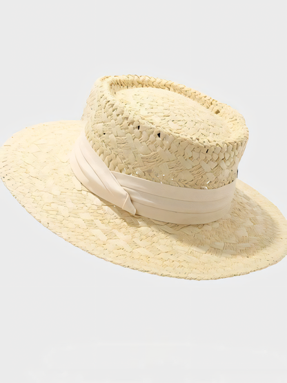 Straw Hat French Flat Top Sun Hat