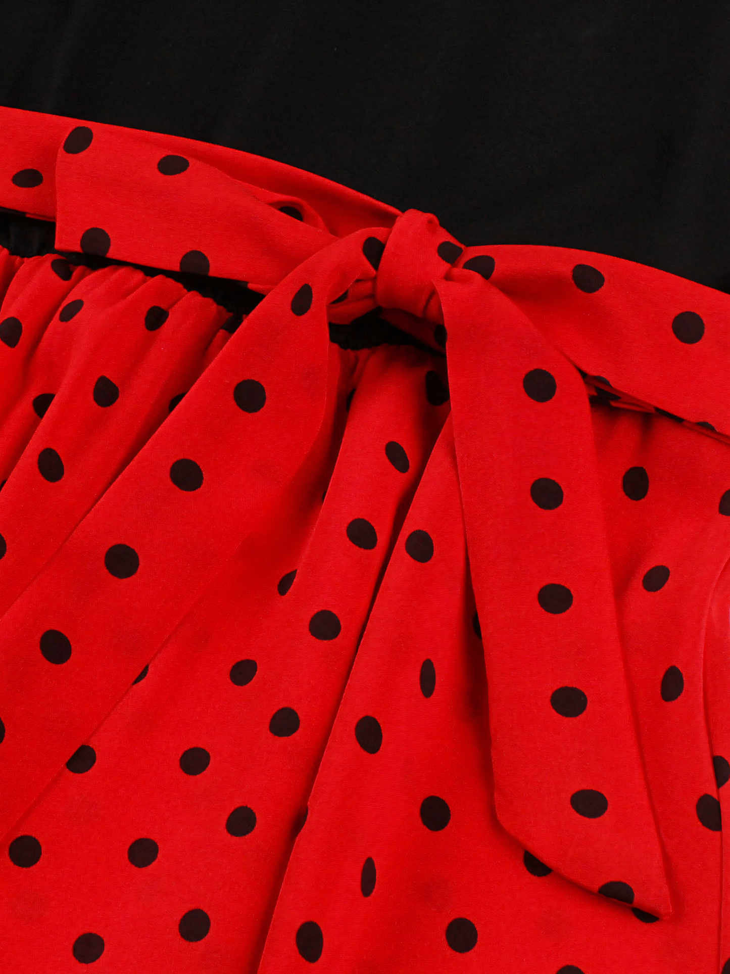 Red Black Dot Vintage Midi Dress