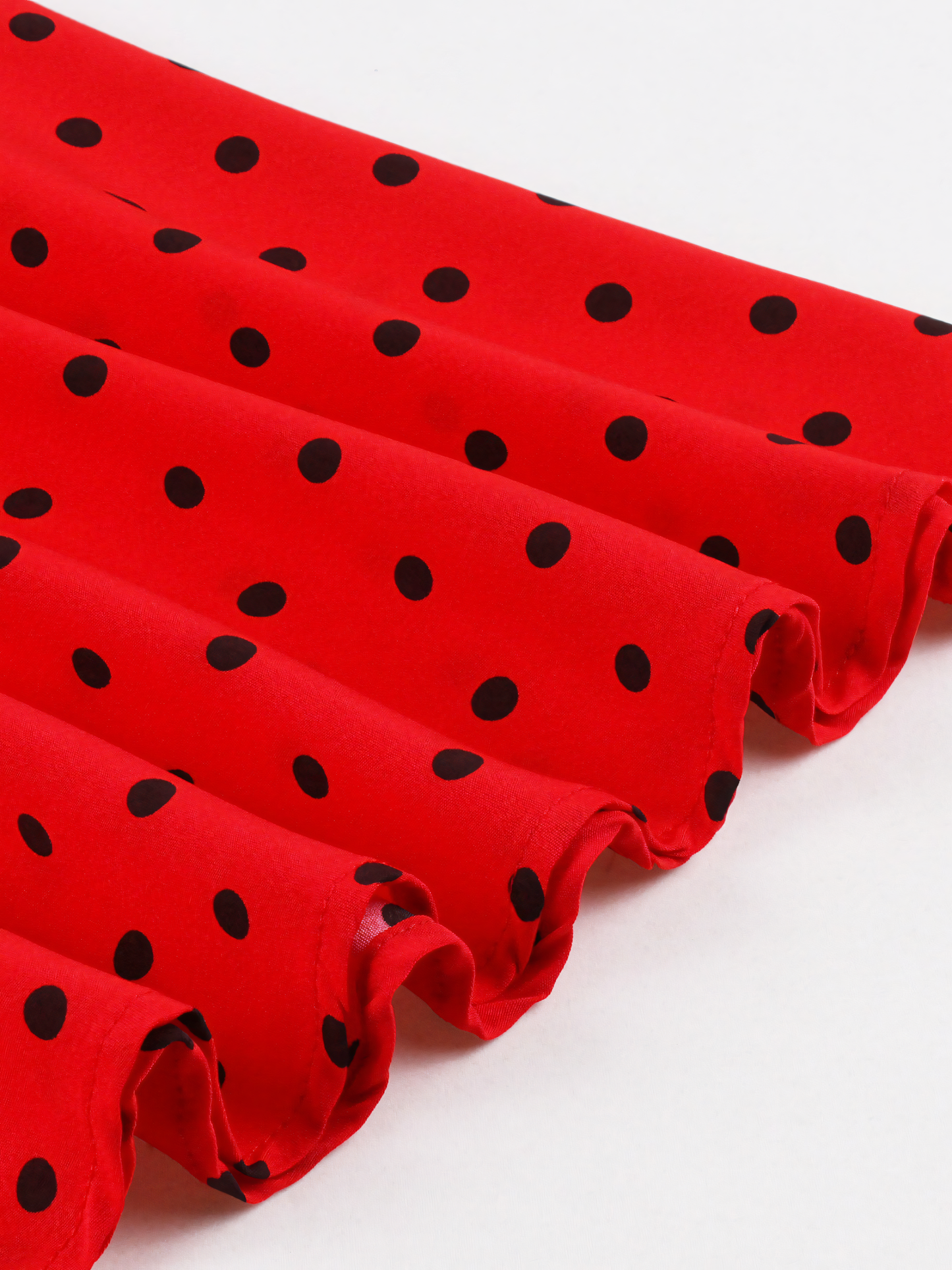 Red Black Dot Vintage Midi Dress