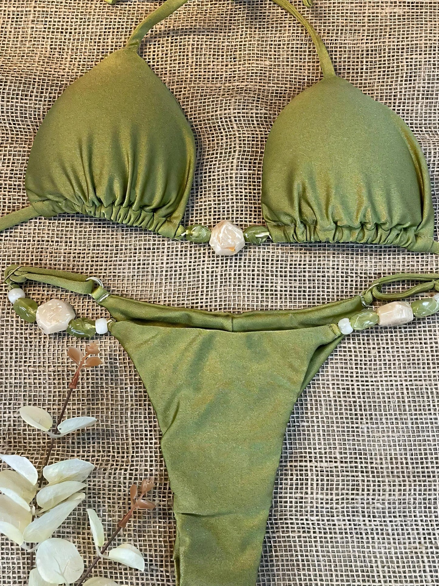Halterneck Drawstring Solid Color Bikini