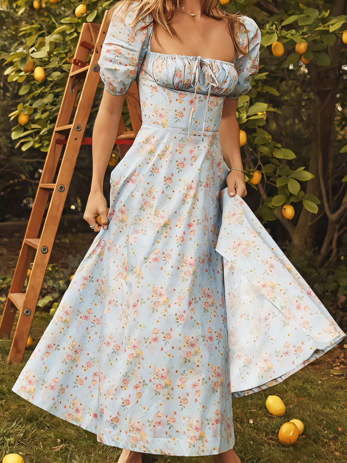 Floral Vintage-inspired Bandage  Maxi Dress