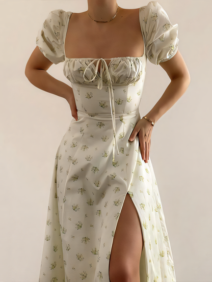 Floral Vintage-inspired Bandage  Maxi Dress