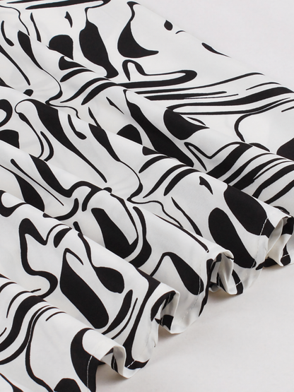 Black White  Vintage Midi Dress