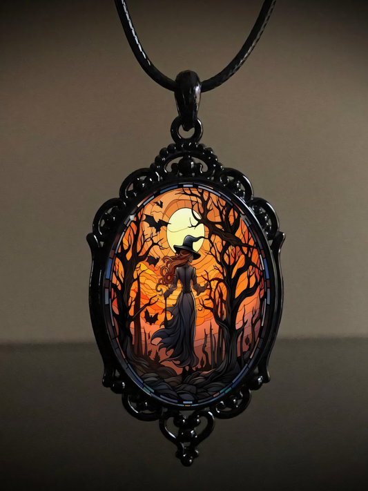 Vintage Gothic Halloween Pendant Necklace