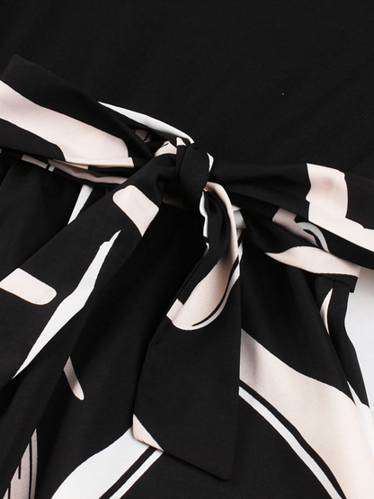 Black Pink  Vintage Midi Dress