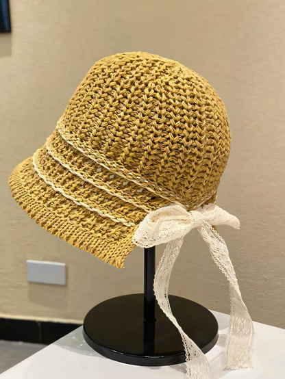 Straw Ribbon Beach Hat
