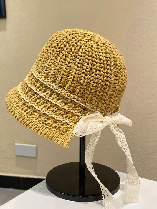 Straw Ribbon Beach Hat