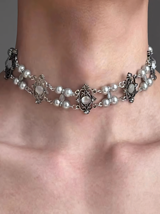 Gray Cat's Eye Stone Necklace