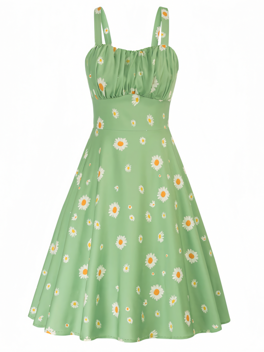 Daisy Printed Slip Midi Dress